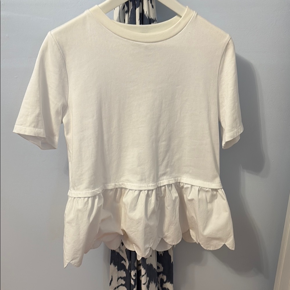 English factory White Peplum T-Shirt
